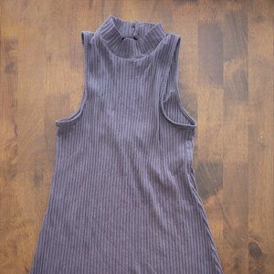 American Eagle Ribbed Sleeveless Keyhole Dress
